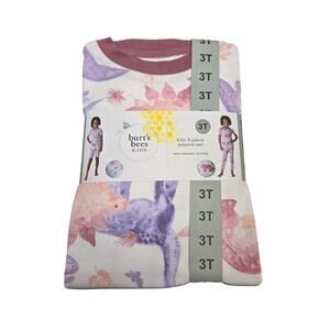 Burt's Bees Pajamas Set 3T Girls 4 Piece Short-Sleeve PJ's NWT